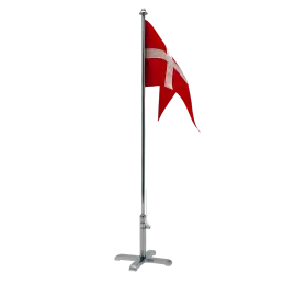 Bordstang 40 cm med kryds fod og dannebrog - 
