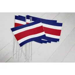 Costa Rica vifteflag i papir (20x27 cm) - Vifteflag i papir