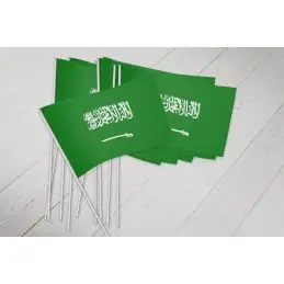 Saudi Arabien vifteflag i papir (20x27 cm) - Vifteflag i papir