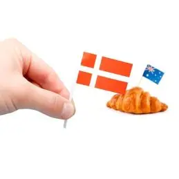 Danmark kageflag i papir (30x48 mm) - 