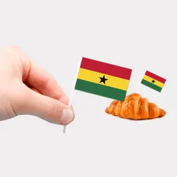 Ghana kageflag i papir (30x48 mm) - Kageflag