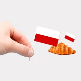 Polen kageflag i papir (30x48 mm) - 