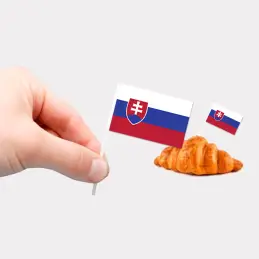 Slovakiet kageflag i papir (30x48 mm) - Kageflag