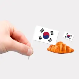 Sydkorea  kageflag i papir (30x48 mm) - Kageflag
