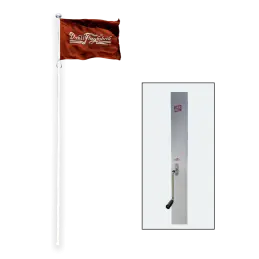 6 mtr. Glasfiberflagstang med vippebeslag og indvendig lineføring med håndsving - Vippebeslag & indvendig line