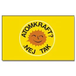 Atomkraft nej tak flag i stof (90x150 cm) - Stofflag 90x150 cm