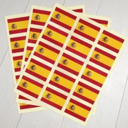 Klæbeflag Spanien m. mærke - Klistermærker